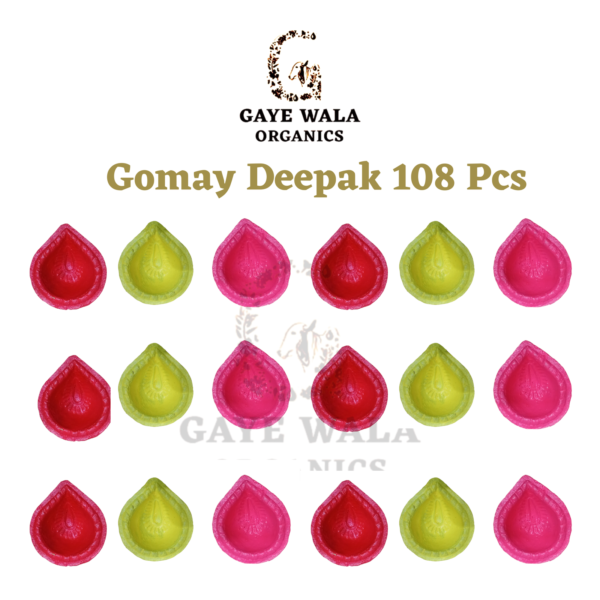 Gomay Colourful Designer Deepak 108 Pcs/Cow Dung deepak (Diye) - Image 3